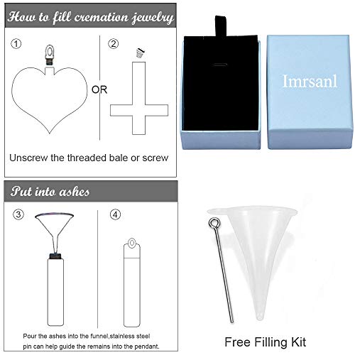 Imrsanl Cremation Jewelry Angel Wing Heart Urn Necklaces for Women - color: Customize