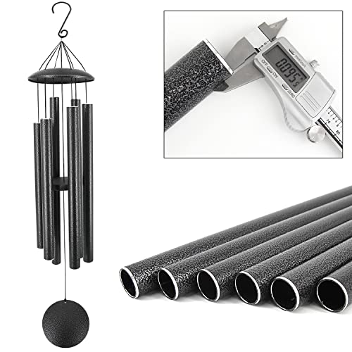 ASTARIN 45-Inch Wind Chimes Outdoor Deep Tone - size: 45" Black Grey