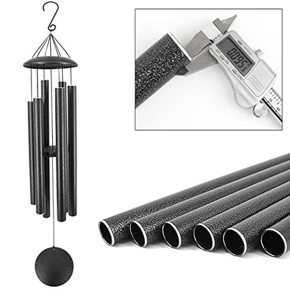 ASTARIN 45-Inch Wind Chimes Outdoor Deep Tone - size: 45" Black Grey