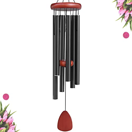 Large Aluminium Wind Chimes Outside, Soothing Melodic Memorial Sympathy Wind Chime, Suitable Outdoor Garden Decor, Gift for Mom Women Neighbors (Black Wind Chimes-36 in) - size: Black Wind Chimes-36"