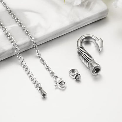 Abooxiu Top Ring with Screwdrivers for Urn Necklace Cremation Jewelry Ashes Keepsake Stainless Steel Replacement Silver