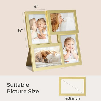 TWING 4x6 Collage Picture Frames Gold Family Multi Photo Frames Wall Decor - color: Gold