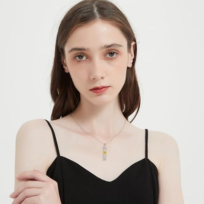 Sterling Silver Flower Tree Life Cremation Urn Necklace for Women - color: Cylin *Sunfl. 1 (Zir GP)
