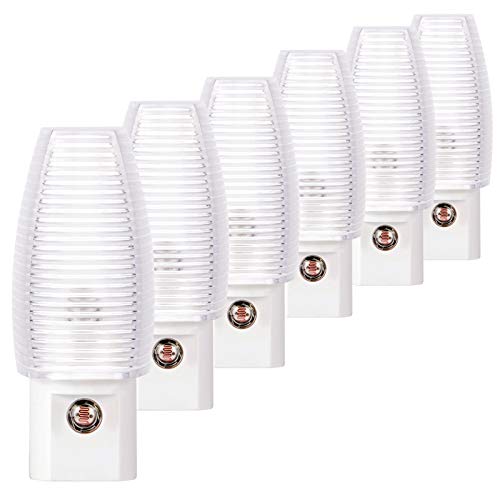 Emotionlite Plug-in LED Night Light Dusk-Dawn Sensor Neutral White 6 Pack | Neutral white sensor night light, ideal for nursery, bedroom, bathroom, hallway, stairs & kitchen - size: 6 Pack Neutral White