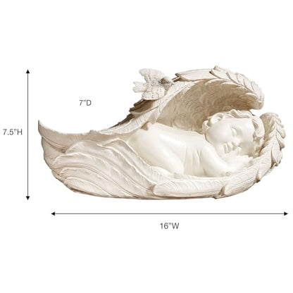 Touch of Class On Angels Wings Sculpture Soft Ivory