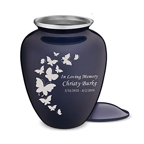 Geturns - Adult Custom Butterfly Cremation Urns for Human Ashes I Cobalt Blue Large Funeral Urn for Female and Male I 200 lbs - color: Cobalt Blue