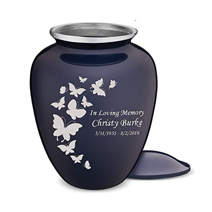Geturns - Adult Custom Butterfly Cremation Urns for Human Ashes I Cobalt Blue Large Funeral Urn for Female and Male I 200 lbs - color: Cobalt Blue