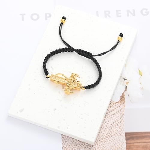 XSMZB Fish Hook Cross Urn Bracelet for Ashes of Loved One Deer Antler Keepsake Ash Bracelets Adjustable Cremation Jewelry Memorial Bangle - color: Gold