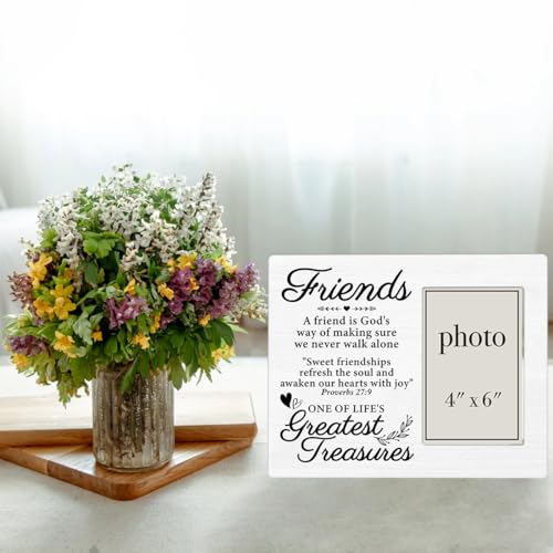 Zauly Best Friends Wood Picture Frame, Friendship Gifts for Women Men | Friends Gifts for Birthday Christmas Graduation, Friendship Picture Frames, 4 x 6 Inch Photo - color: Friends