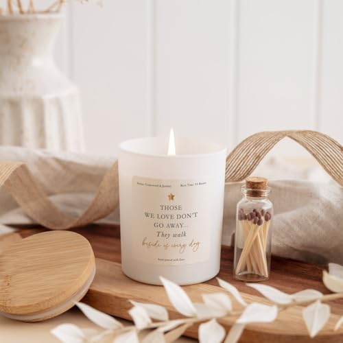 Memorial Candle Gift Box | Sympathy Remembrance Present | Personalized Bereavement Gift | in Memory Soy Wax Candle-White/Unscented - color: White