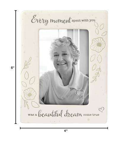 Precious Moments 191487 Every Moment Spent with You was A Beautiful Dream Come True Memorial Keepsake Ceramic 4x6 Photo Frame