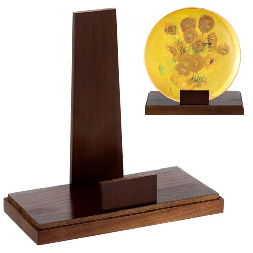 Weysat Wooden Plate Stand for Display 8 Inch Plate Postcard Picture Frame Book Display Stand with Square Block Base Home Office Decorative Table Top Easels - size: 8 Inch