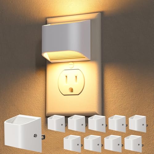 NIORSUN Night Lights Plug Into Wall, 10 Pack, 3000K, Auto On/Off, White - color: White, size: 10 Pack