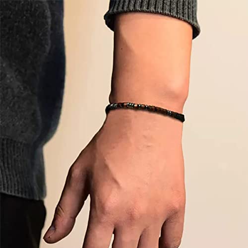 Hug from Heaven Morse Code Bracelet - Until We Meet Again, Black Hematite Beads for Men and Women - color: Hug from Heaven(Brown)