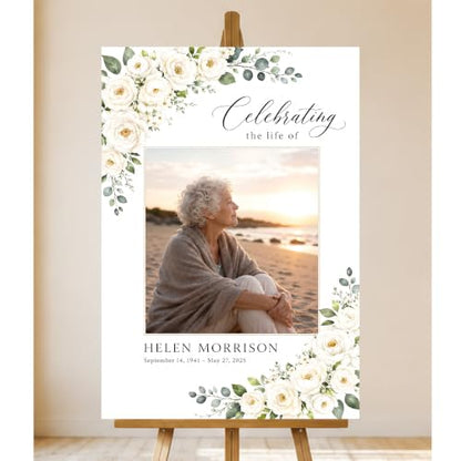 Personalized Funeral Celebration Of Life Welcome Sign #4 - color: Style 4