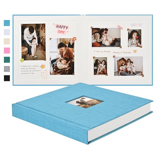 Pssoss 10x10 Inch DIY Scrapbook Album, Linen Hardcover, 40 Pages, Blue - color: Blue, size: 10 x 10 Inch 40 Pages