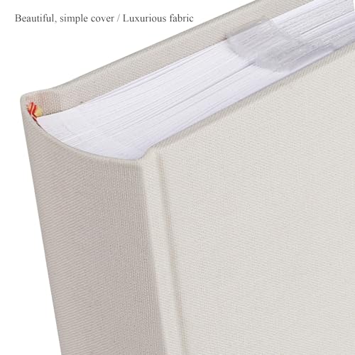 1DOT2 Photo Album with Writing Space, 100 Pages, Linen Cover, Beige - color: Beige