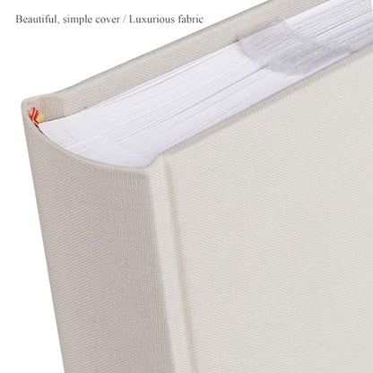 1DOT2 Photo Album with Writing Space, 100 Pages, Linen Cover, Beige - color: Beige