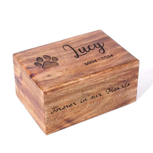 Personalized Wooden Tree of Life Cremation Urn for Human & Pet Ashes, Handmade Wood Memorial Funeral Burial Urn Box for Adults, Male/Female, Custom Sizes 6"x4"x3" to 11"x7"x4" (40–250 lbs Capacity)