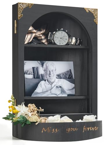 DGWJSU Sympathy Gifts, Keepsake Box, Shadow Boxes Display Cases, Black | Memorial Gifts, Keepsake Box, Sympathy Gift for Loss of Loved One, Celebration of Life Memorial, Bereavement Gifts - color: Black