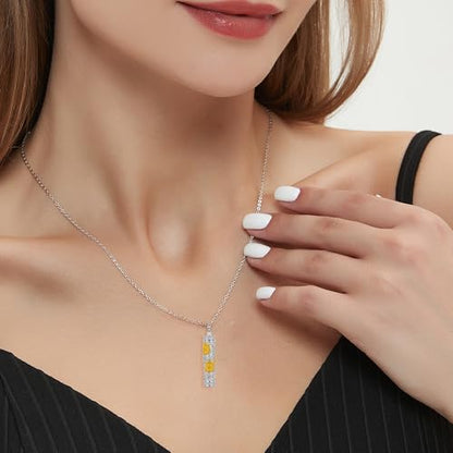 Flower Cute Animal Sterling Silver Pendant Urn Ashes Necklace for Women BF0709 - color: C *Sunflower 1(G)