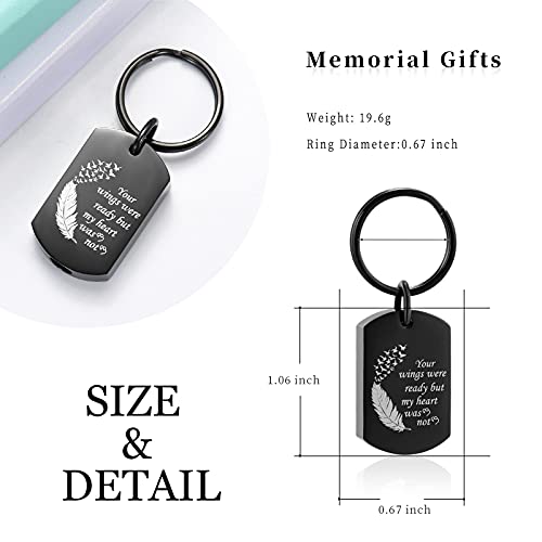 shajwo Paw Print Urn Keychain for Dog Cat | Dog Cat Keepsake Memorial Keychain Ash Holder,Stainless Steel Cremation Jewelry - color: Wing Black 1