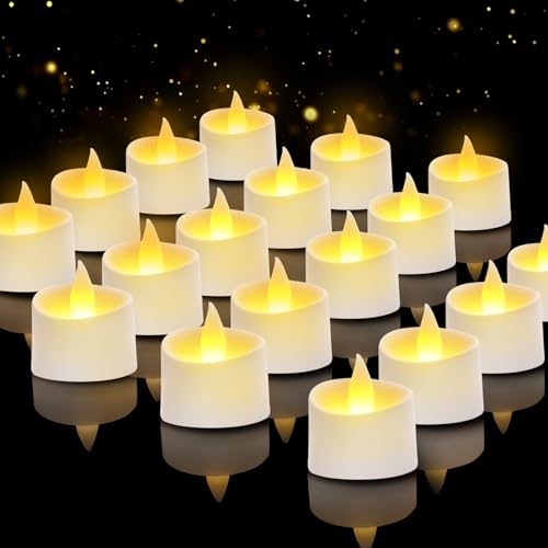 White Flameless LED Tea Lights - Battery-Powered Dancing Flame Candles for Modern Homes, White Weddings & Easter Decor (White Base, 24 Pack) - color: White Base, size: 24 Pack