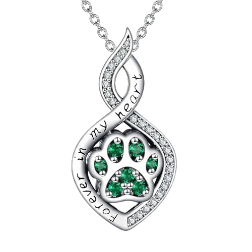 Butterfly/Dragonfly/Pet Paw/Tree of Life/Maple Leaf/Cross Urn Necklace for Ashes 925 Sterling Silver Cremation Pendant Jewelry Gifts for Women Mom - color: Paw-May