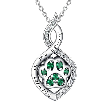 Butterfly/Dragonfly/Pet Paw/Tree of Life/Maple Leaf/Cross Urn Necklace for Ashes 925 Sterling Silver Cremation Pendant Jewelry Gifts for Women Mom - color: Paw-May