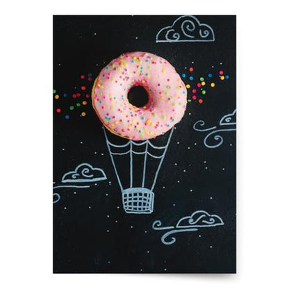 Designer Greetings For Your Words, Blank Cards 6 Pack - color: Donut Hot Air Balloon