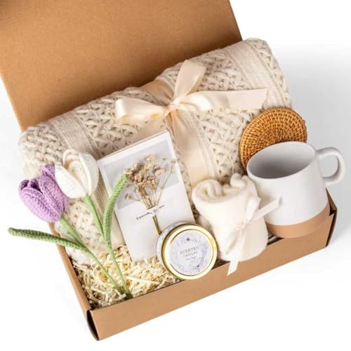 Gift Baskets for Women, Birthday Gifts for Women, Self Care Gift Baskets Care Package, Thank You, Get Well, Sympathy Inspirational Friendship Gifts for Mom, Grandma, Sister,Friends, Girls - color: Purple