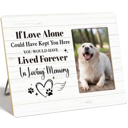 OTINGQD Dog Memorial Picture Frame Gift,Sympathy Gifts for Loss of Dog,You Would Have Lived Forever In Loving Memory Wooden Photo Frame for Tabletop Wall Display - style: Dog Memorial Gifts-6