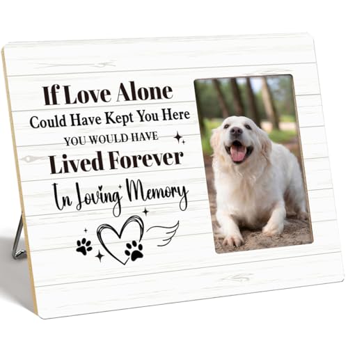 OTINGQD Dog Memorial Picture Frame Gift,Sympathy Gifts for Loss of Dog,You Would Have Lived Forever In Loving Memory Wooden Photo Frame for Tabletop Wall Display - style: Dog Memorial Gifts-6