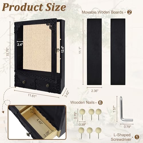 11x16 Pet Memorial Shadow Box Frame with Shelves, Black - color: Classic Black