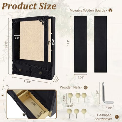 11x16 Pet Memorial Shadow Box Frame with Shelves, Black - color: Classic Black