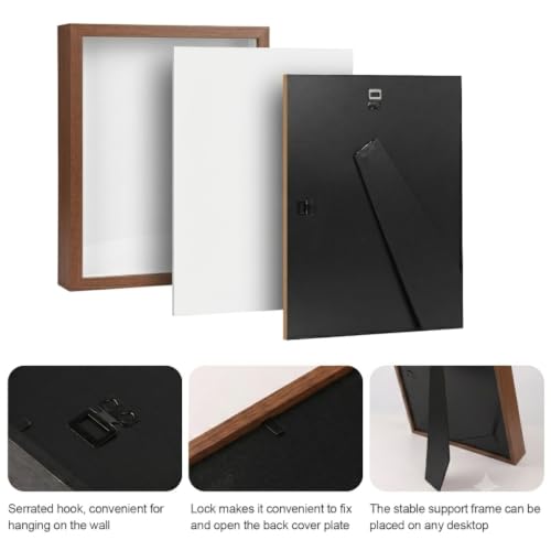 6 Pcs Shadow Box Frame 8x10 - 1.2" Deep Frame Display Case Walnut - color: 6 Pcs/Walnut, size: 8"x10"