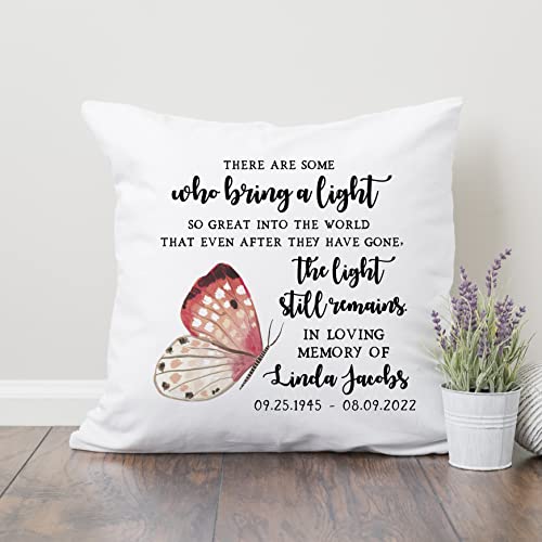 Personalized in Loving Memory Butterfly Pillow | Remembrance of Loved Ones | in Loving Memory Gift | Butterfly Memorial | Sympathy Gift | Memorial Gift | Remembrance Gift (Pillow Cover Only) - style: Pillow Cover Only