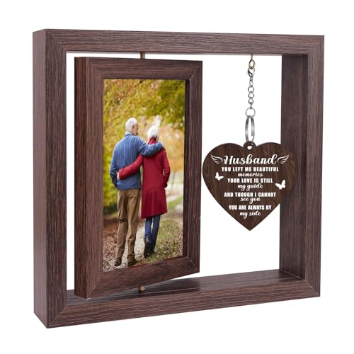 Memorial Gifts for Loss of Husband, Sympathy Gift for Loss of Husband Memorial Picture Frame, In Memory of Husband Grief Remembrance Bereavement Gifts for Loss of Husband, Display Two 4x6 Photos - color: Memorial Husband