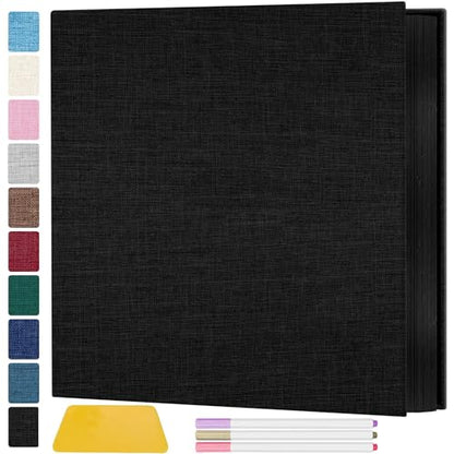 Zesthouse Photo Album Self Adhesive Pages, 60 Pages Magnetic Scrapbook Albums with Sticky Page, Photos Album Holds 8x10 & 5X7 & 4x6 & 6x8 & 3x5, Large Picture Book Ideal Gift for Family Wedding Baby - color: Black, size: 11"x10.6"/Black 60 Pages