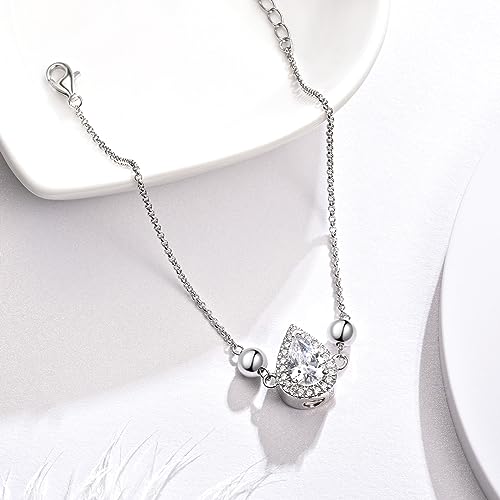 925 Sterling Silver Urn Bracelet for Ashes Women Cremation Jewelry | Memorial Keepsake Bracelet with Hidden Ashes Holder, Meaningful Remembrance Jewelry Gift for Loss of Loved One - style: Teardrop Urn Bracelet