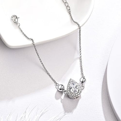 925 Sterling Silver Urn Bracelet for Ashes Women Cremation Jewelry | Memorial Keepsake Bracelet with Hidden Ashes Holder, Meaningful Remembrance Jewelry Gift for Loss of Loved One - style: Teardrop Urn Bracelet