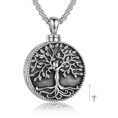 Urn Necklace for Ashes Blue opal Cremation Necklace Keepsake Memory Jewelry for Ashes of Loved Ones Keepsake - style: round urn