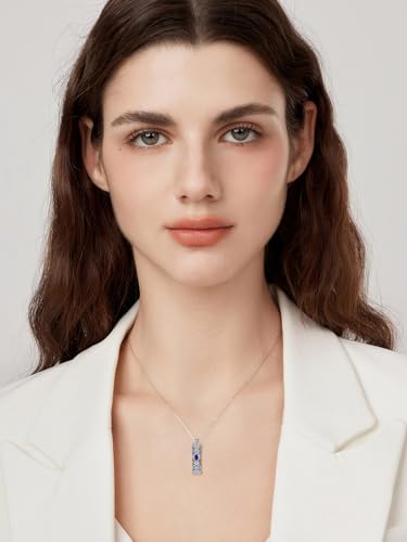 Seiyang Urn Necklace for Ashes 925 Sterling Silver Cremation Necklace with Birthstone Memorial Cremation Jewelry for Women Loved One - color: 02-February, style: Style A