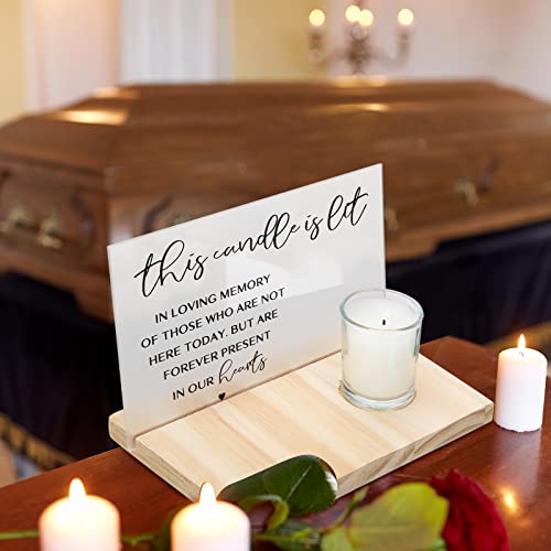 Jetec 3 Pcs Memorial Candle Set with Sign and Tray Sympathy Gifts, Wing | Loving Memory Decor, During Bereavement, Remembrance Centerpiece at Funeral, Grief Support Present, Condolence Tribute