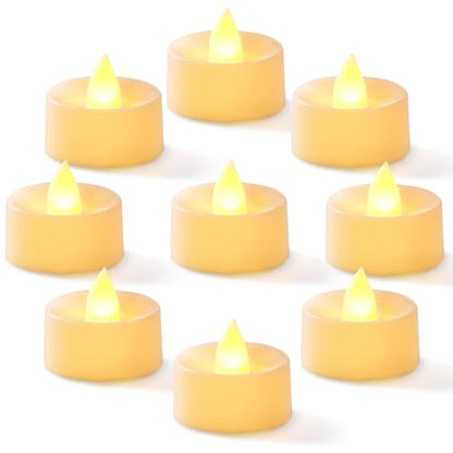 Homemory 100-Pack Flameless Tea Lights Candles Battery Operated, 200+ Hours - color: Brgiht Amber Light, White Base, size: Pack of 100