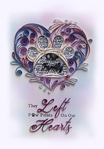 Pet Memory Card, Pet Loss Sympathy Memorial Card, Animal Loss Sympathy Card, Thinking Of You Card, Condolence Quilling Card for Him, Her, Friend and Love (Pet Loss Paw Prints) - color: Pet Loss Paw Prints
