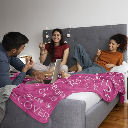 Xutapy Get Well Soon Gifts for Women After Surgery, Hug Blanket 60’’X50’’ | Inspirational/Relaxation Gifts, Spiritual/Motivational/Chemotherapy Must Haves for Women, Breast Cancer Gifts for Women - color: Pink