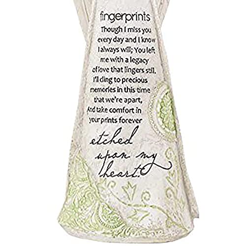 Dicksons Fingerprints Etched Upon My Heart 11.25 Inch Resin Tabletop Praying Angel Figurine