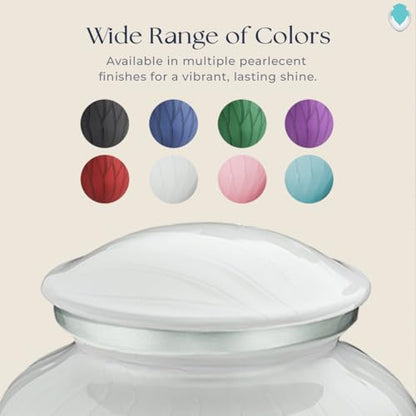 Geturns Embrace Adult Personalized Doves Cremation Urns for Human Ashes I Large Picture Pearl White Funeral Urn for Adult Men and Women with Double Side Engraving I 200 lbs - color: _Pearl White (Double Sided)