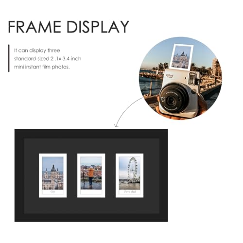 DUENPY 5.6x10 Polaroid 3 Opening Mini Frame Black - color: Black, size: 5.6x10（2x3 opening）